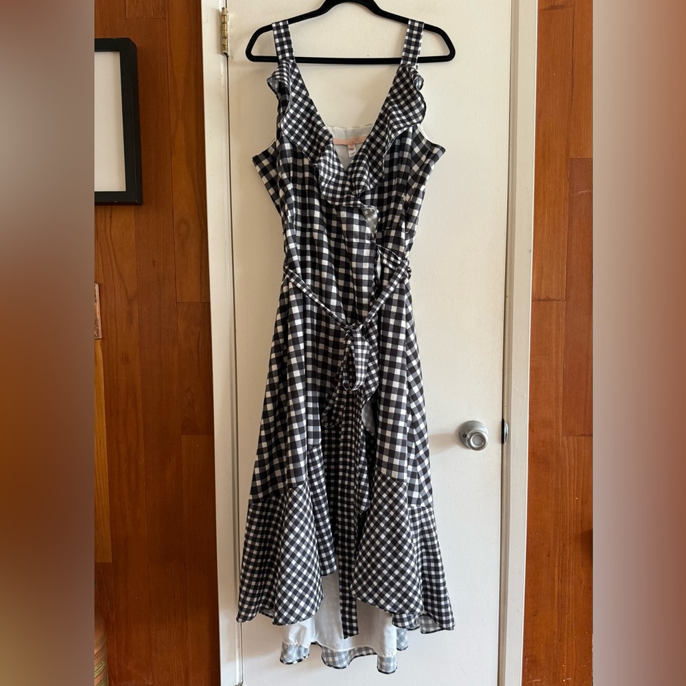 Anthropologie Allison Gingham Ruffle Wrap Dress by Hutch - Picture 2 of 7